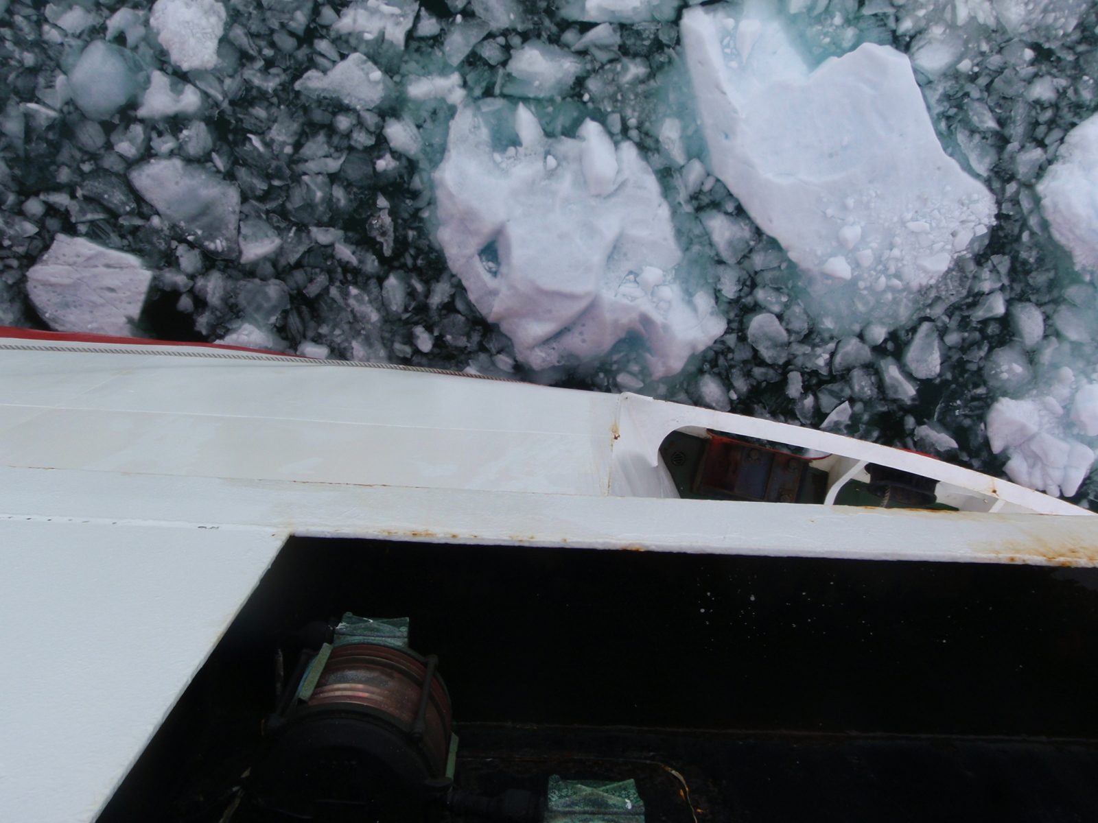 Icebergs pirouetting past the side of our boat. 