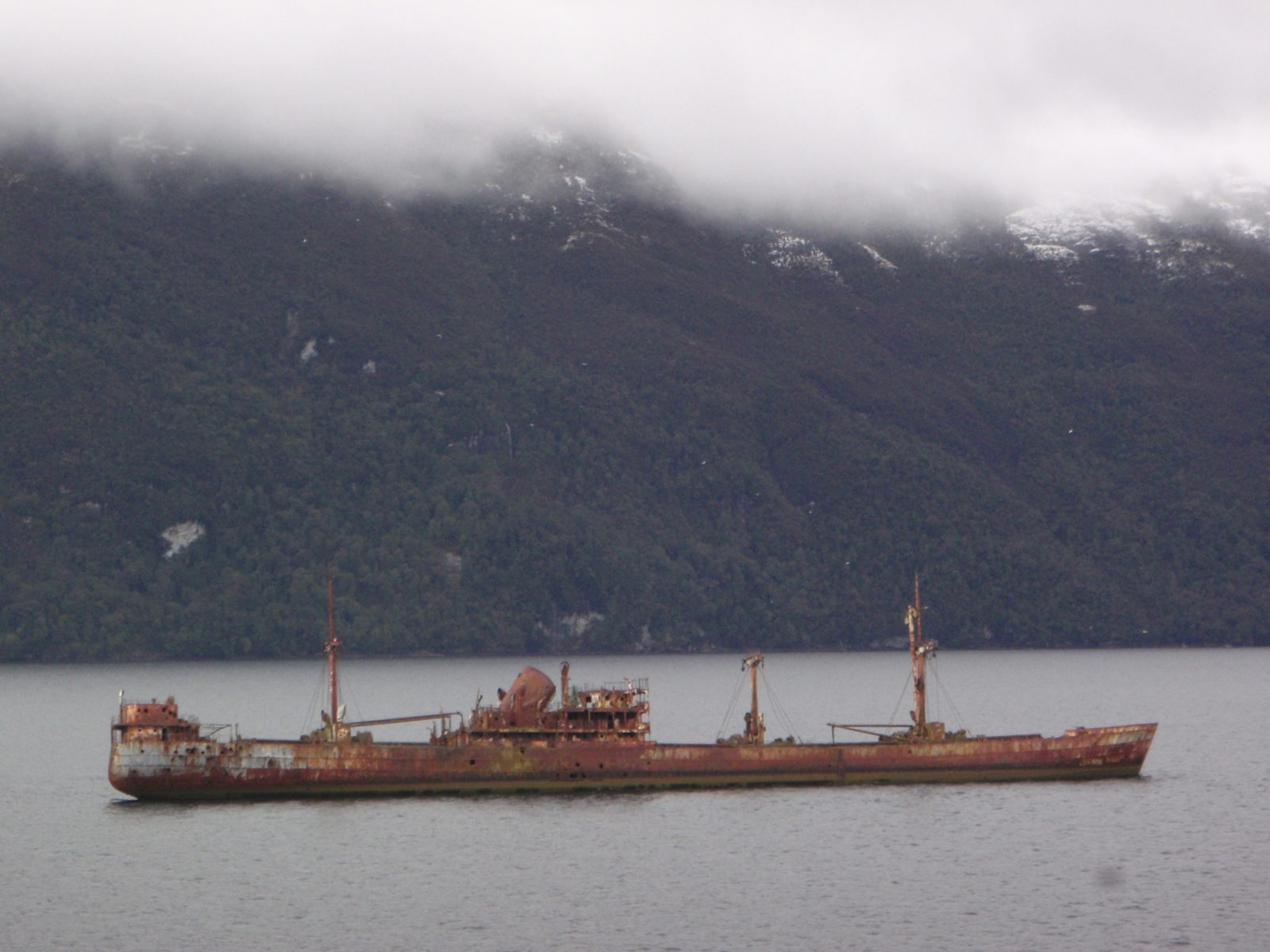 Note the large holes that were not created by rust or decay but rather naval shells and other ammunition.