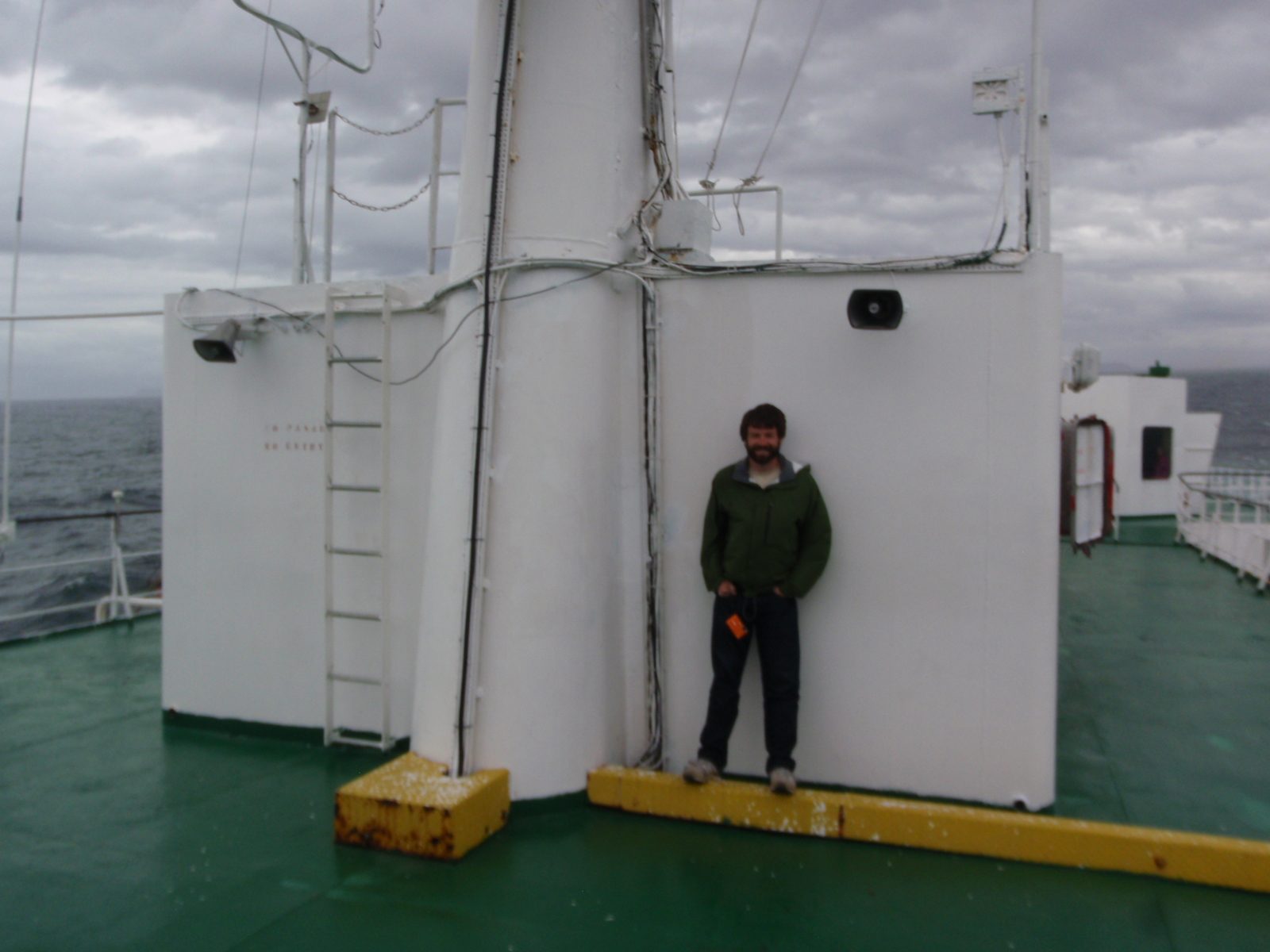 Jay hanging out on the observation deck while we were out at sea.