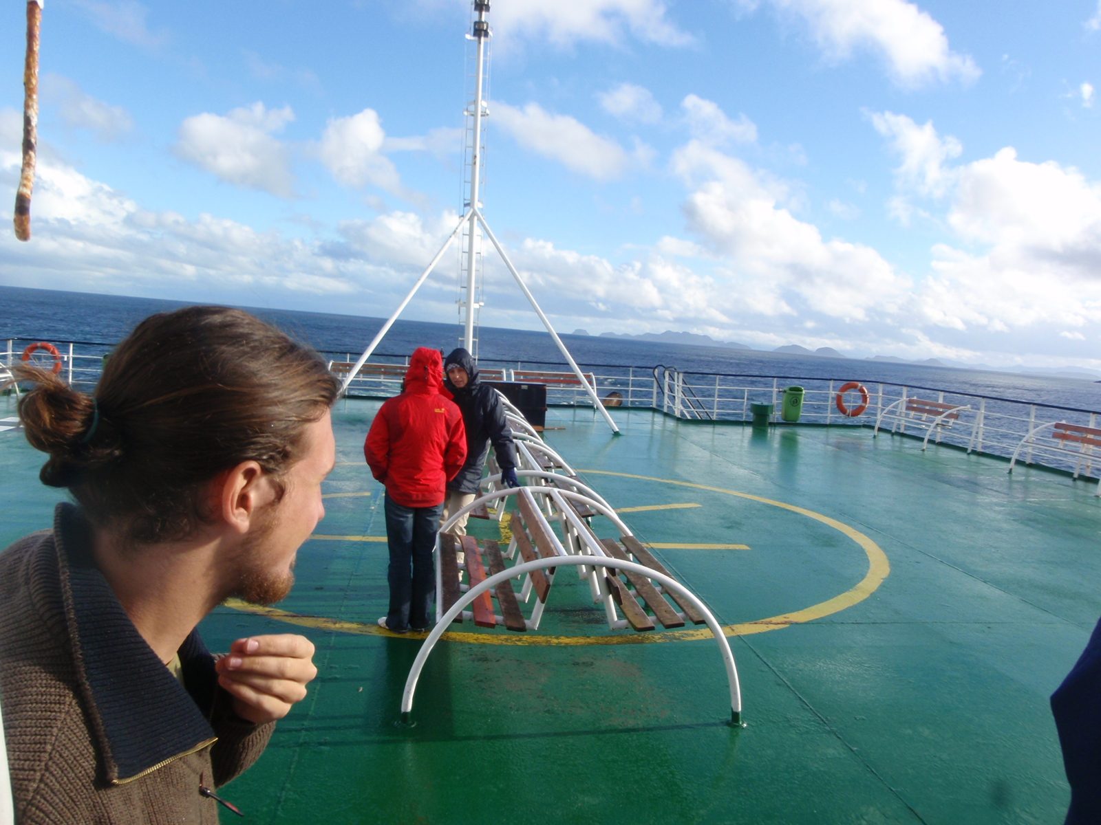 Note the horizon versus the declination of the ship. We were now entering another open bay, and...