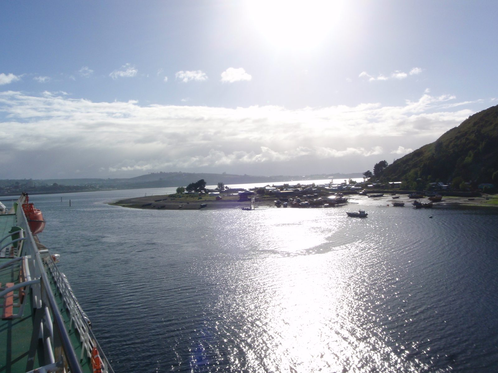 A little fishing village on an island in the harbor in Puerto Montt