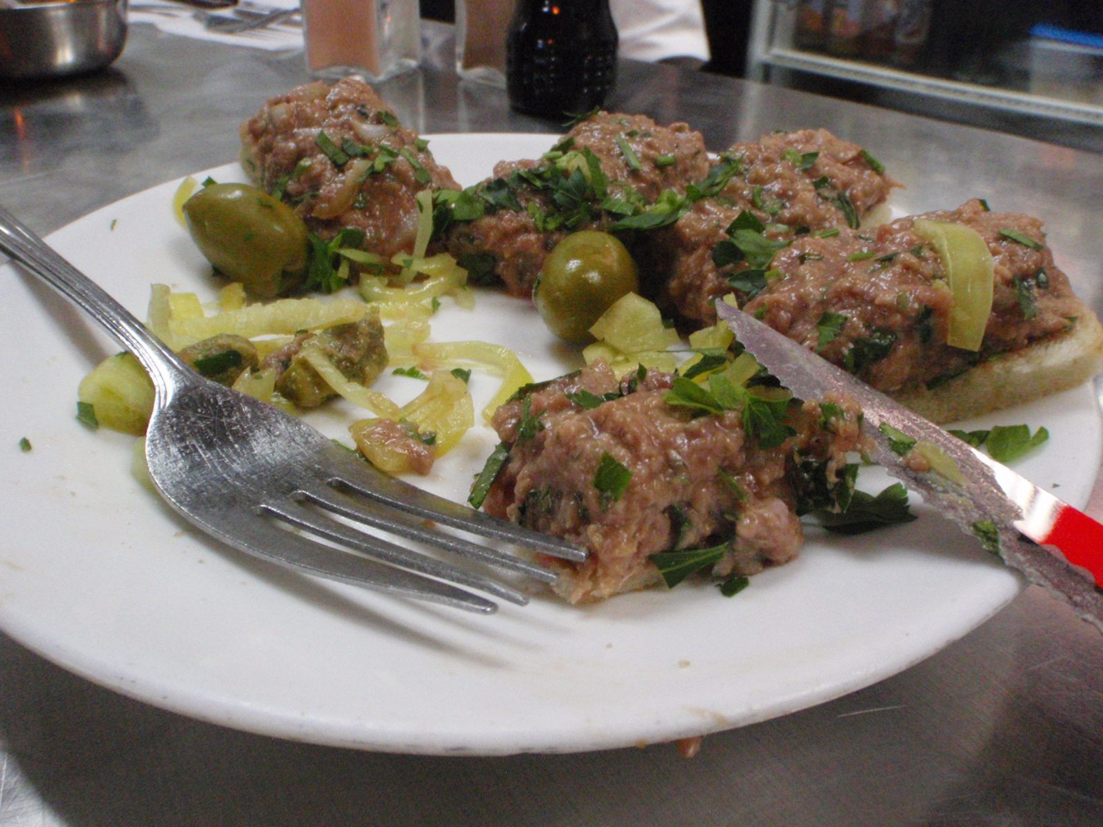 I actually thought this was vegetarian, and ended up being steak tartar. 