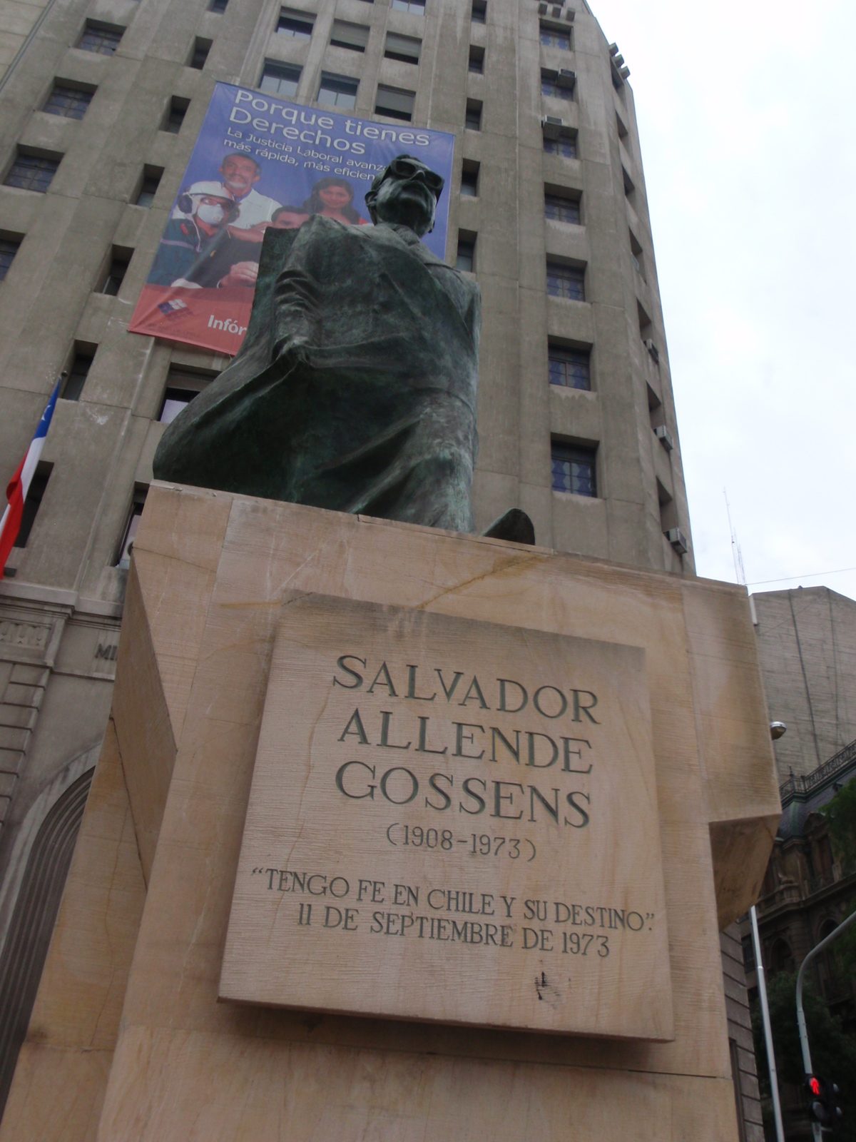 Statue of Salvador Allende, the populist leader who was ousted by a CIA-backed coup in 1973....