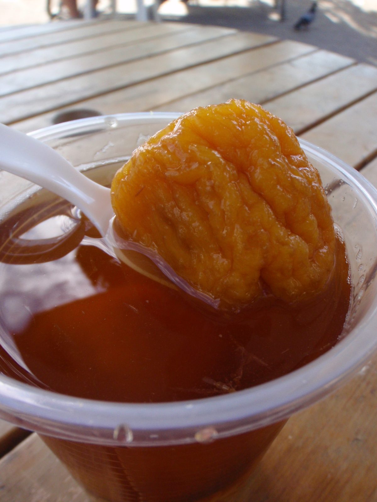 In case you were wondering, mote is boiled wheat berries and huesillos are dried peaches or...