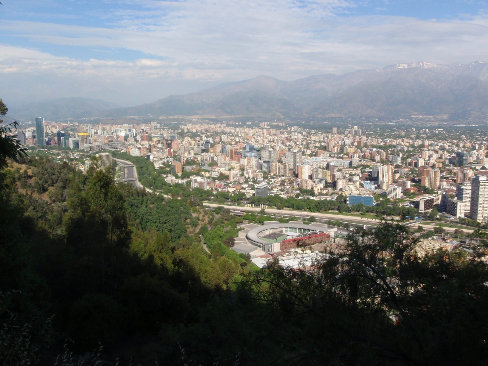 Another shot of eastern Santiago. I think there is snow in the upper reaches of the mountains.
