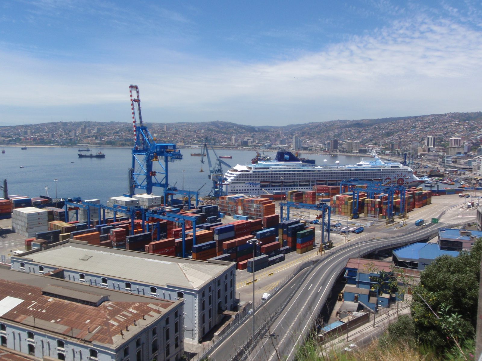 Bustling port of Valparaiso. 