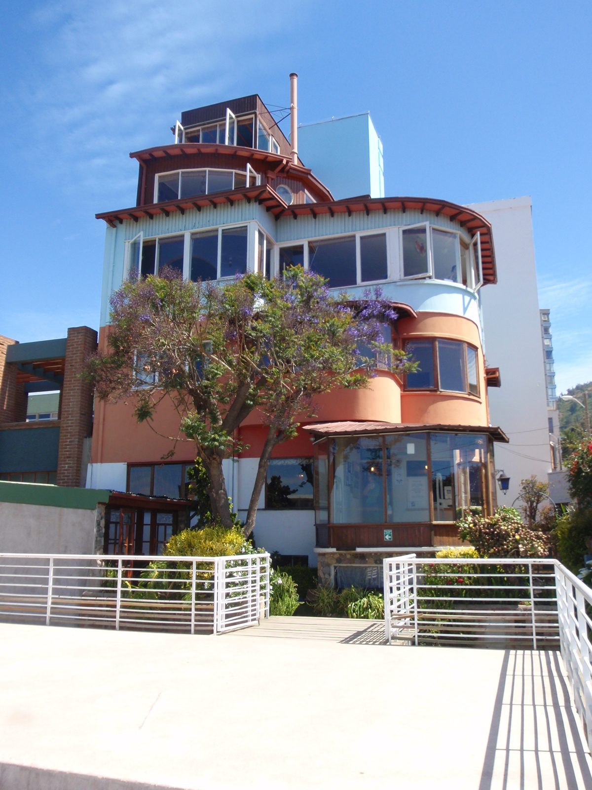 Pablo's house from the ground-level deck, which now houses the gift shop. His bedroom was on the...