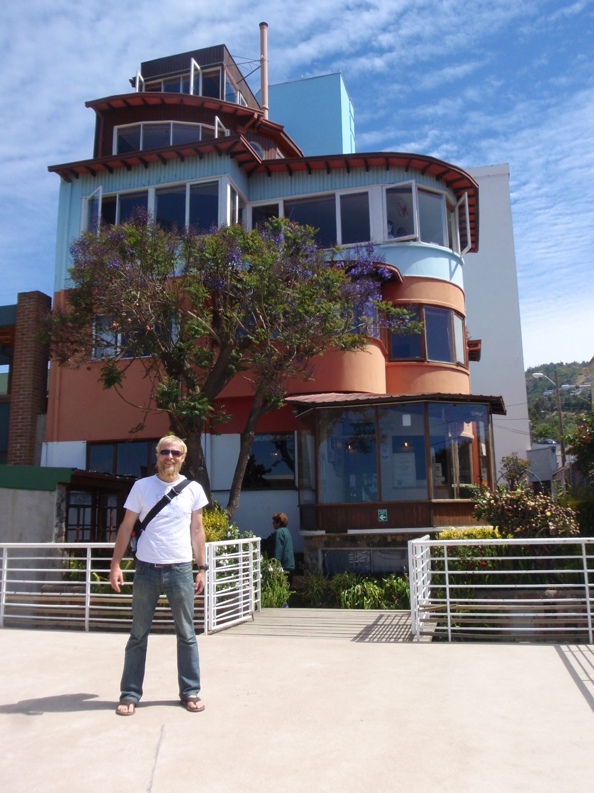John, with Pablo's house La Sebastiana in the background.