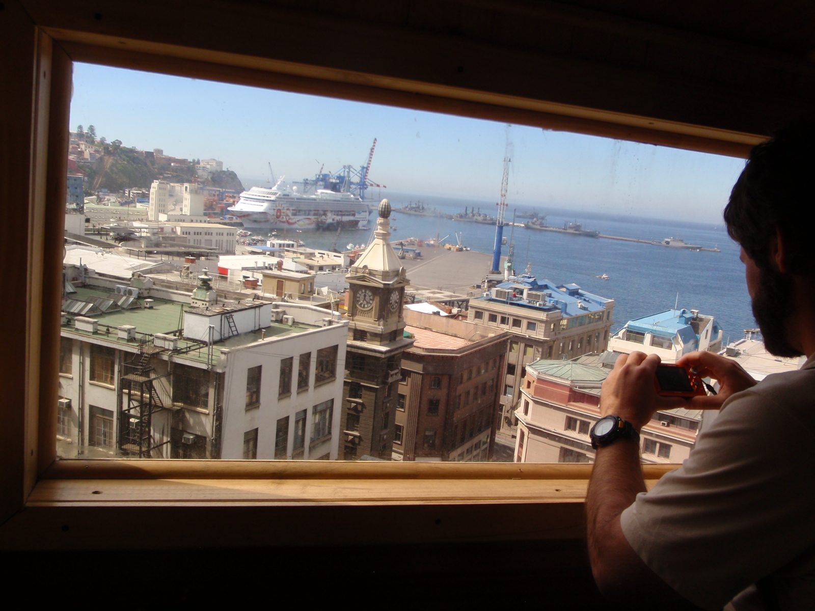 Jay photographing the view from the tiny funicular (had room for maybe 3-5 people).