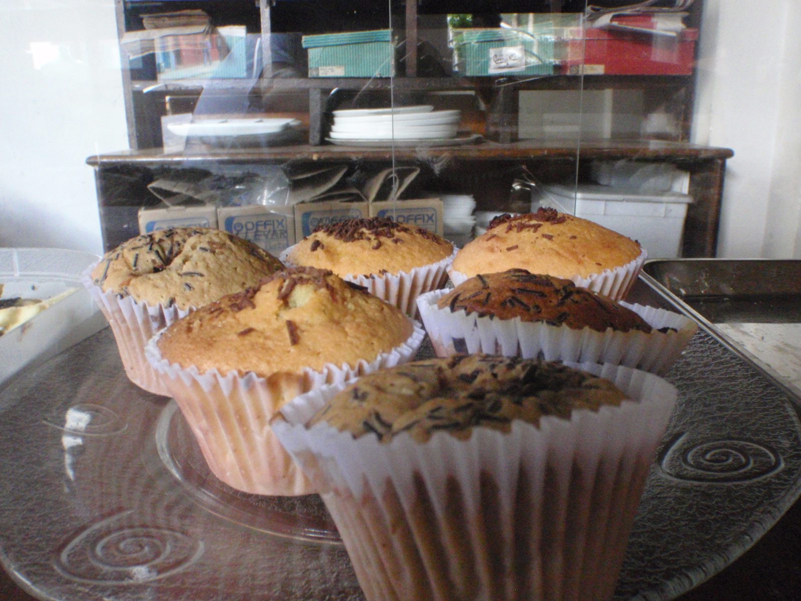 Stopping for a snack at a bakery/cafe.