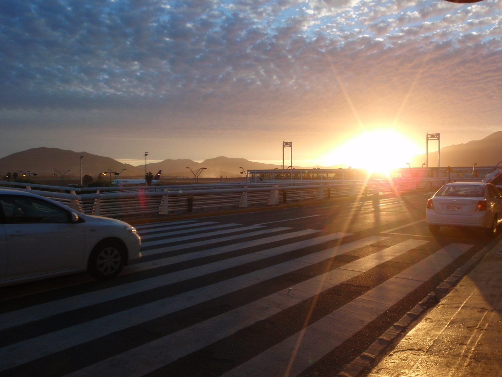 The sun sets on a fantastic one month trip at Comodoro Arturo Merino Benítez International Airport.
