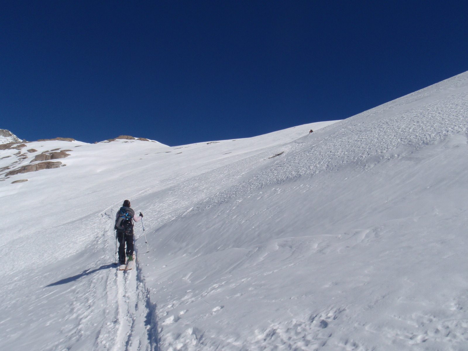 Monica on Monday MLK day ski touring Winter Alta Peak in Sequoia NP.
