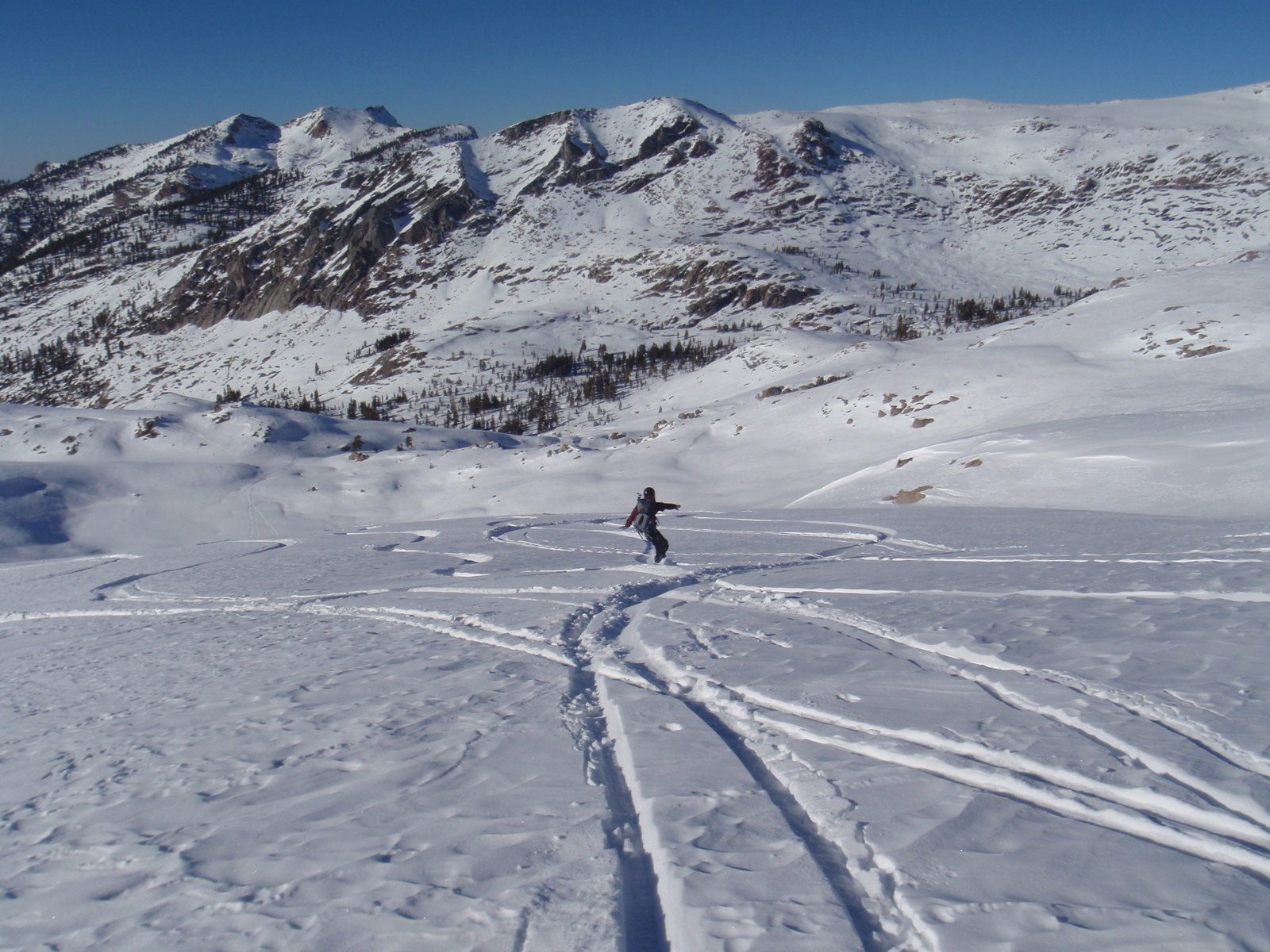 Riding back down toward the cabin (at around 9,200 ft).