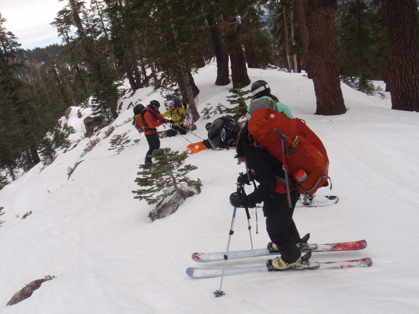 Done with lunch and ready to ski back.