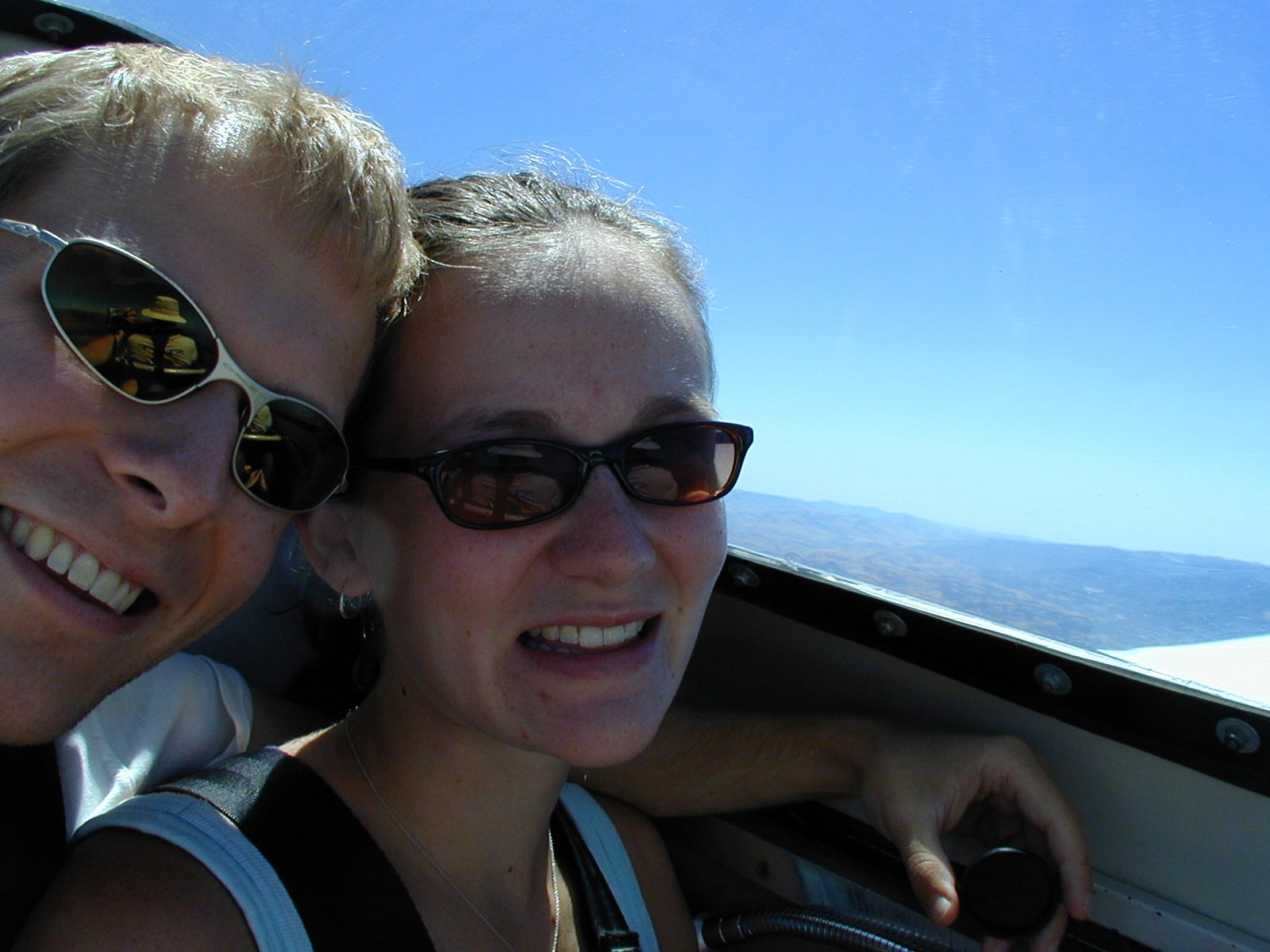 John and Rachel in the glider.
