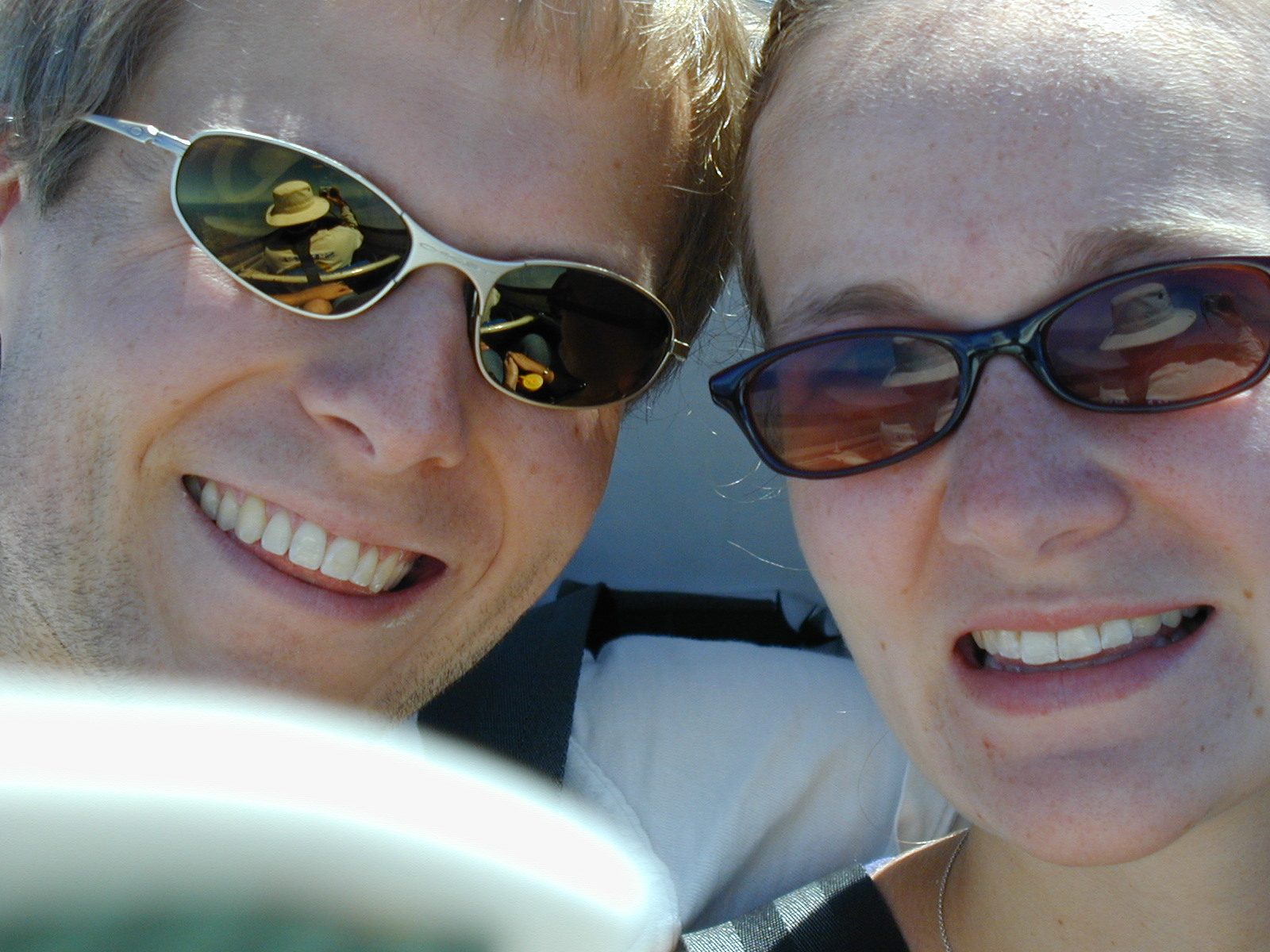 Our pilot was pretty good at the over-the-shoulder picture taking.  See reflection in John's...