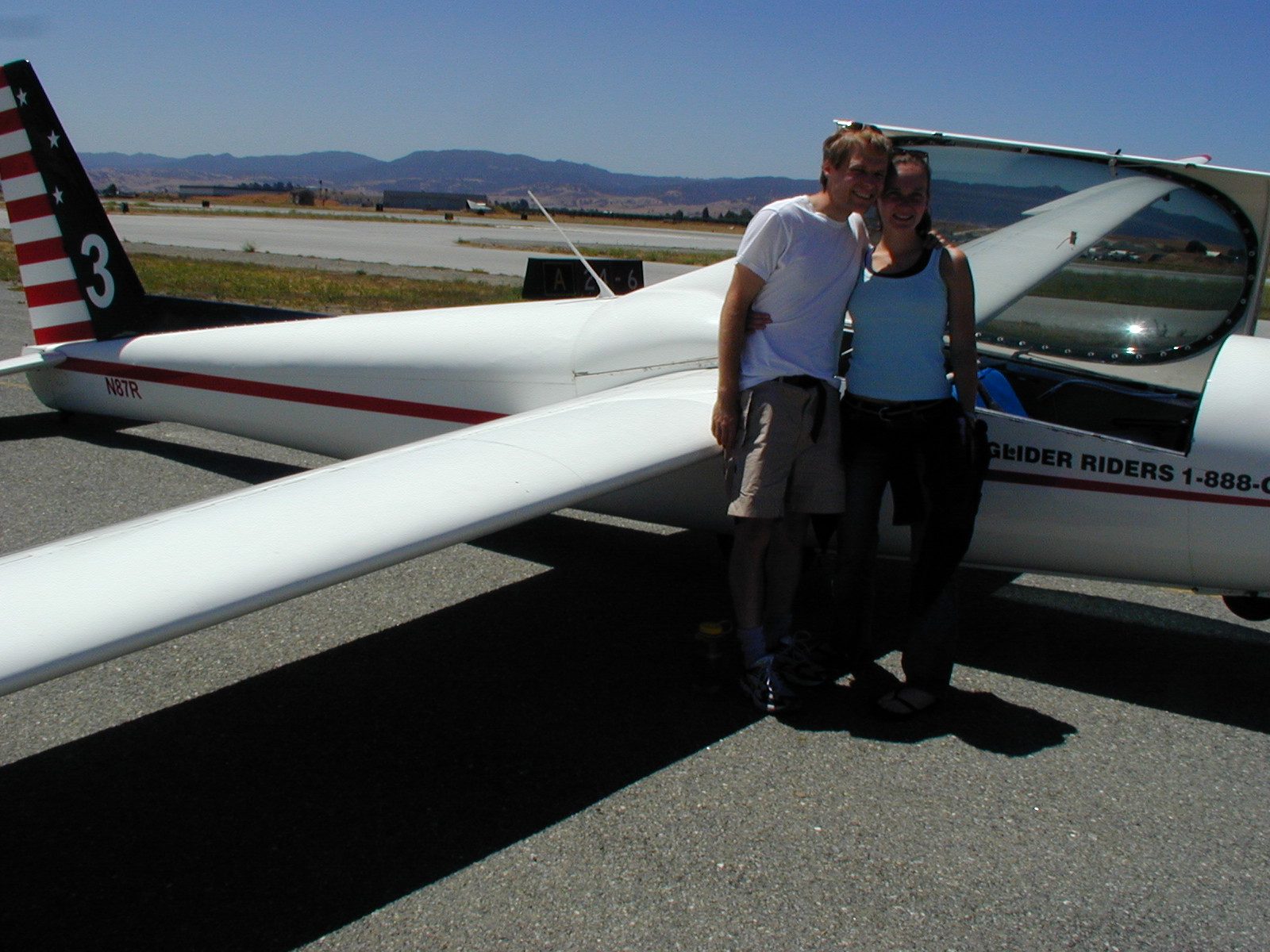 Rachel and John and their trusty aircraft.