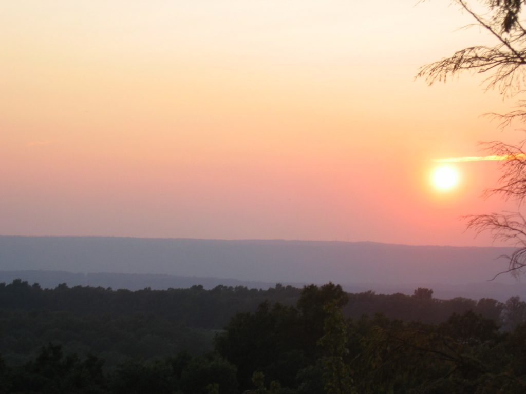 Sunset from viewed from halfway up the cliff.
