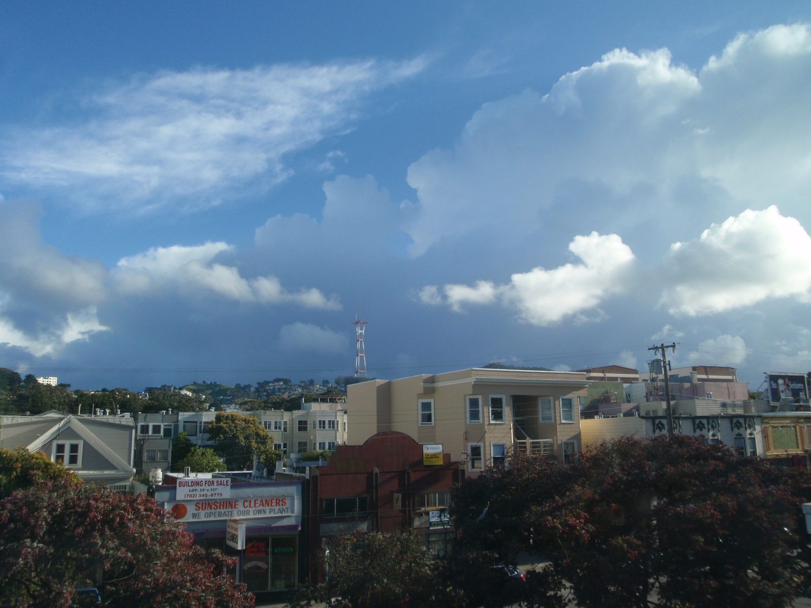 View from Monica's window on a dramatic weather afternoon.