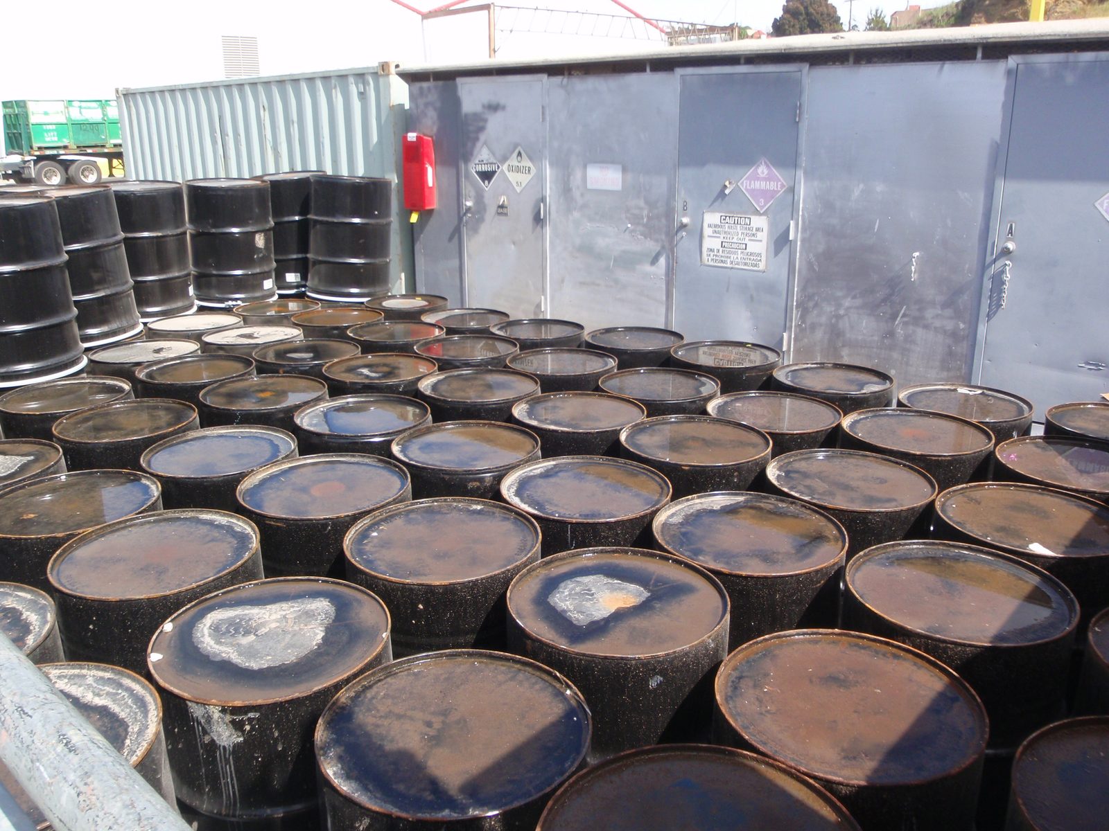 Toxic waste drums.  Who knows where these go next.