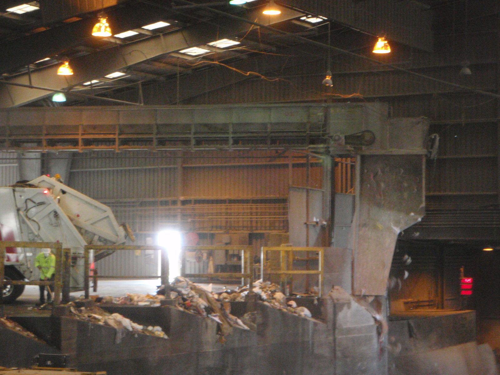 Another overhead chute brings in more trash from a mysterious origin. It was hard to ask...