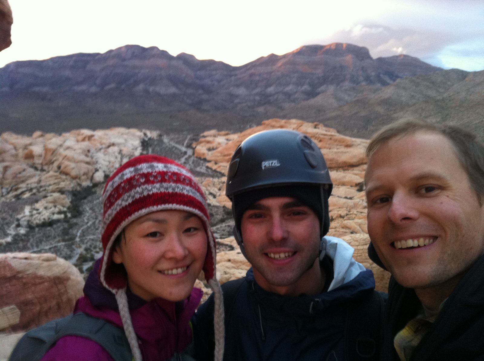 Monica, Alex and John at the top of a formation near Sandstone Quarry and not too far from...
