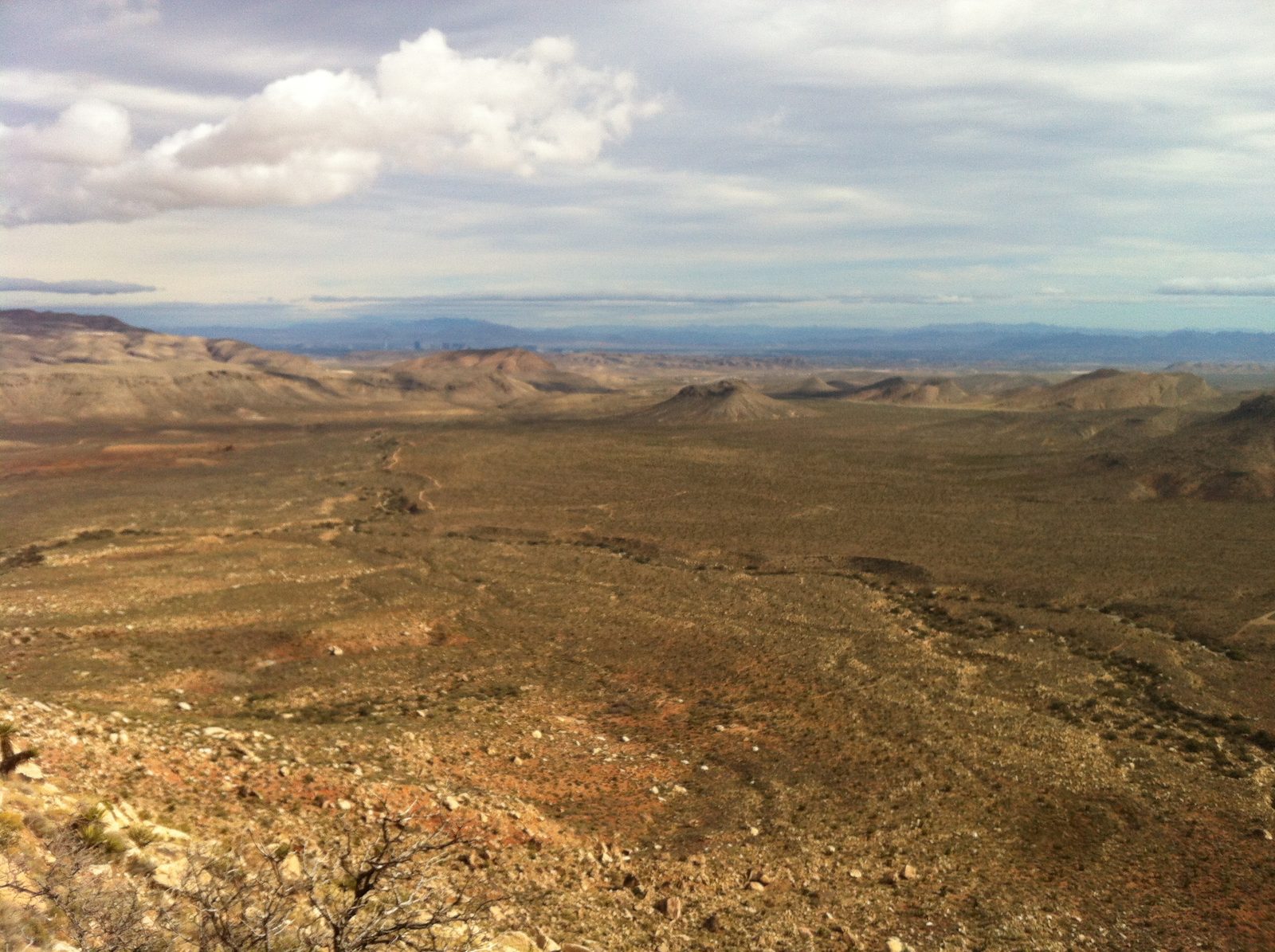 View from the base of our climb. Our car is out there somewhere. Can you spot it?