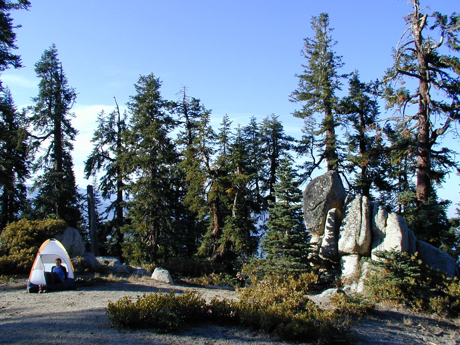 Our campsite.  On a protected ridge facing south.