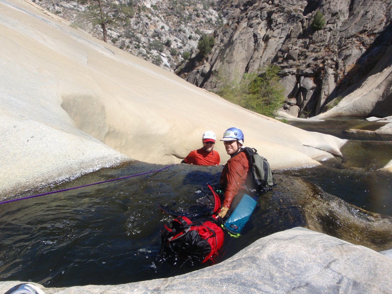 John goes over the falls.
