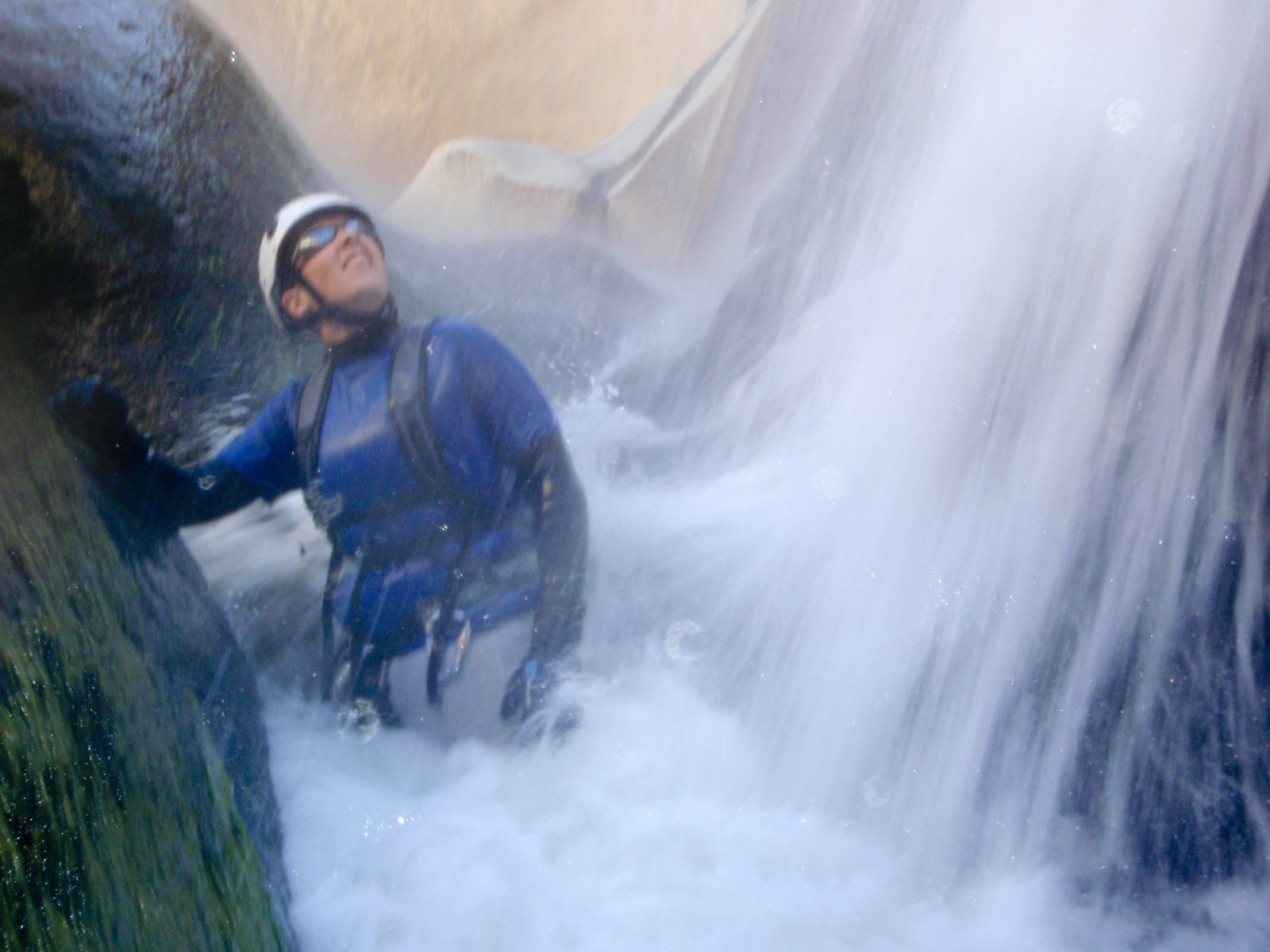Catherine, looking back up the falls from the Swirling Whirlpool of Death.