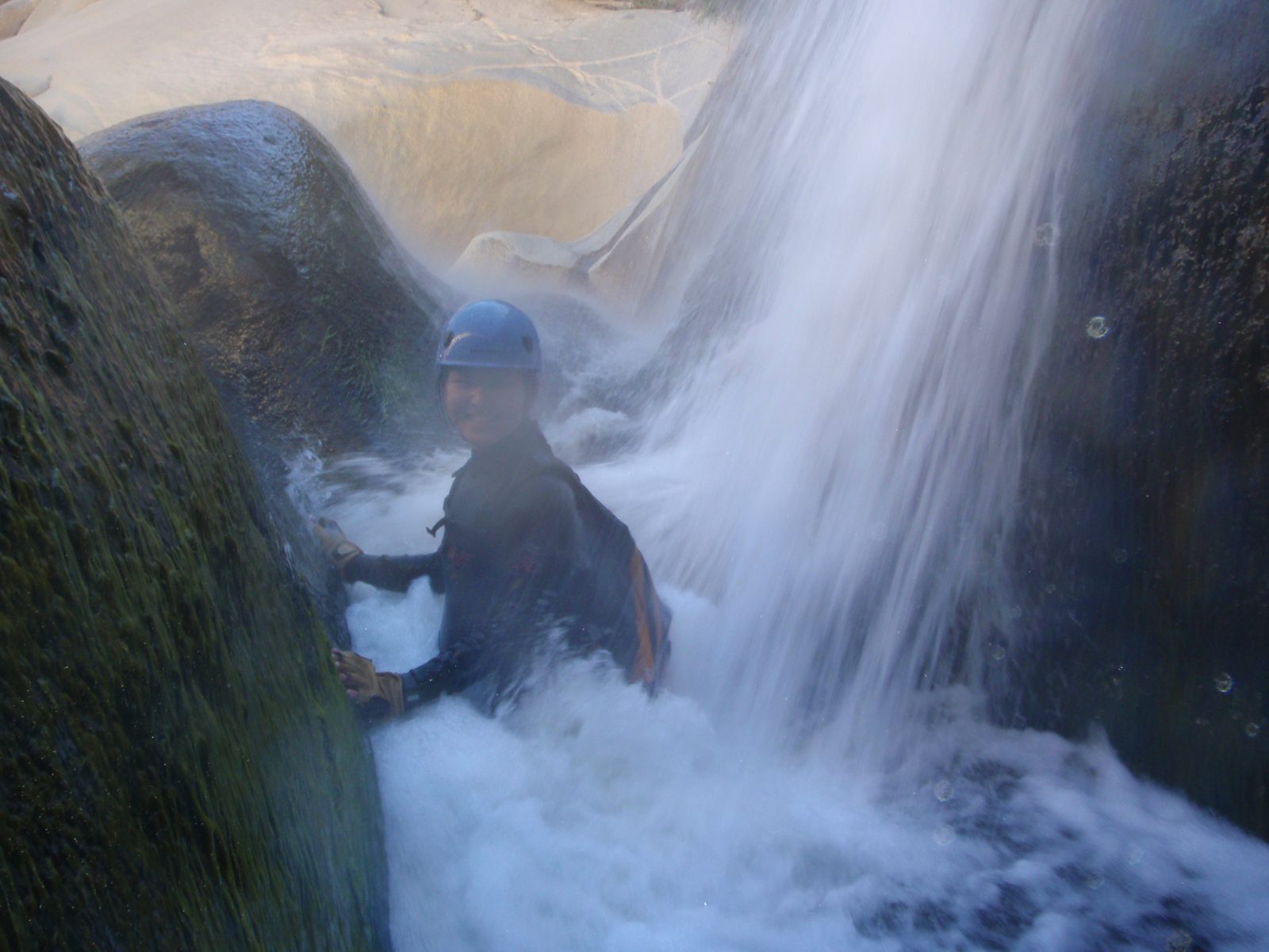 Monica standing in the Swirling Whirlpool of Death.