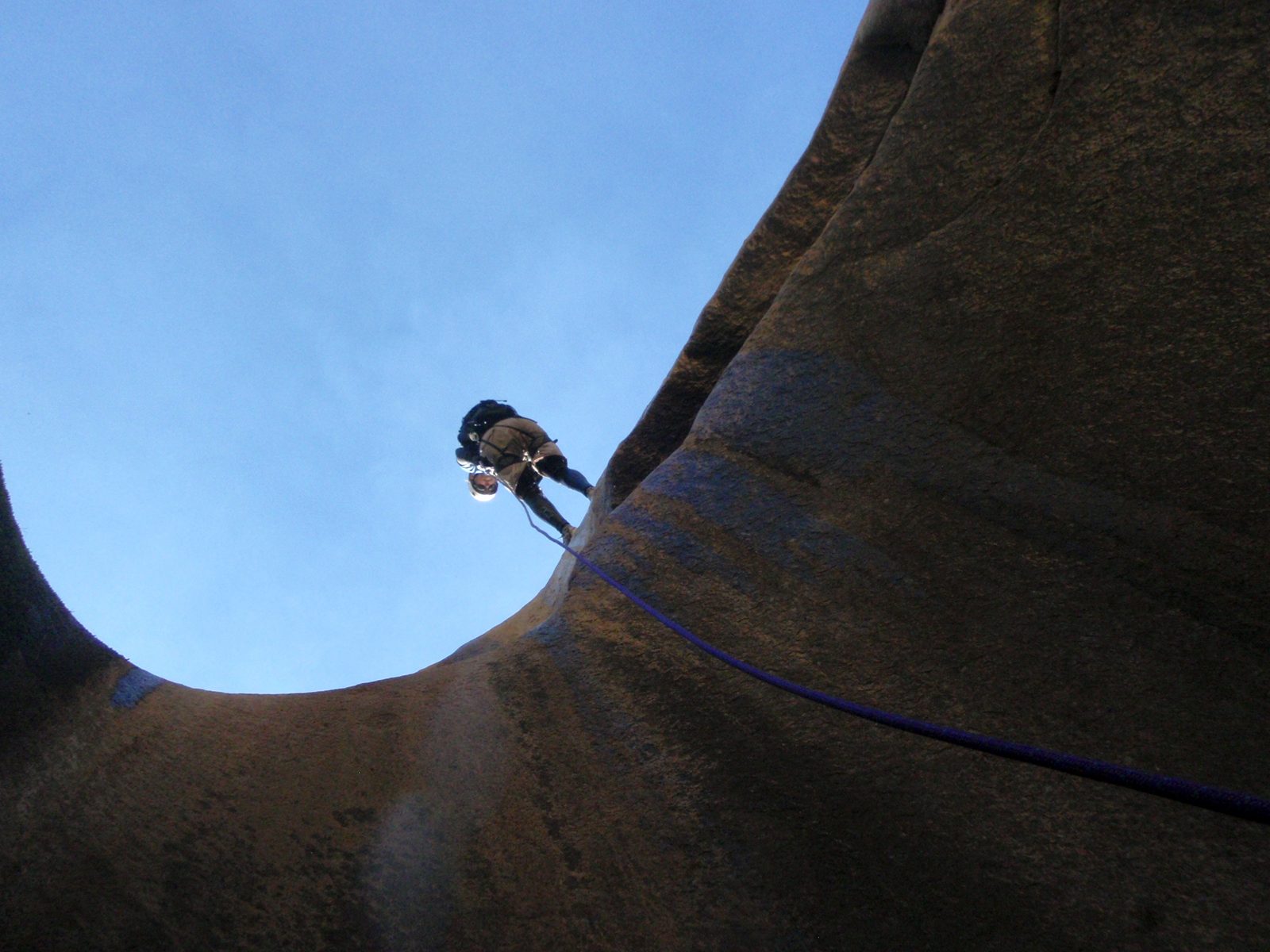 Catherine on rappel number six.  This was a fun rappel into an alcove that fed into another...