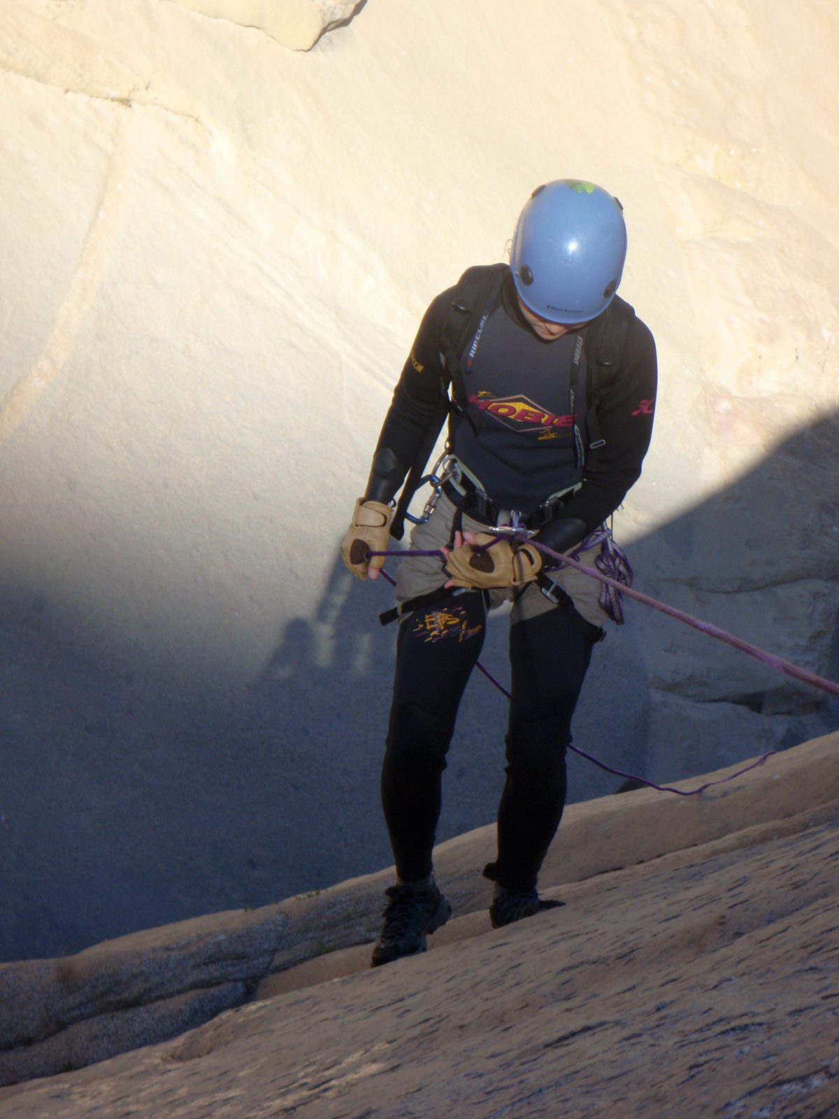 This last rappel was a little tricky because it required clipping to a directional anchor midway...