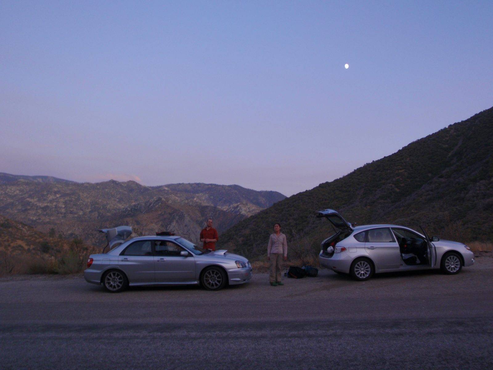 Back at the upper trailhead: sorting gear, packing the cars and heading for dinner, and eventually home.