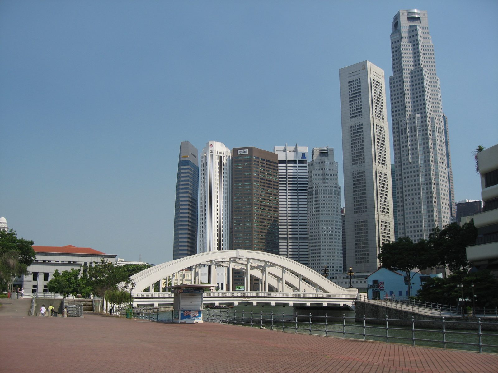 Downtown Singapore by day, as viewed from the Singapore river.
