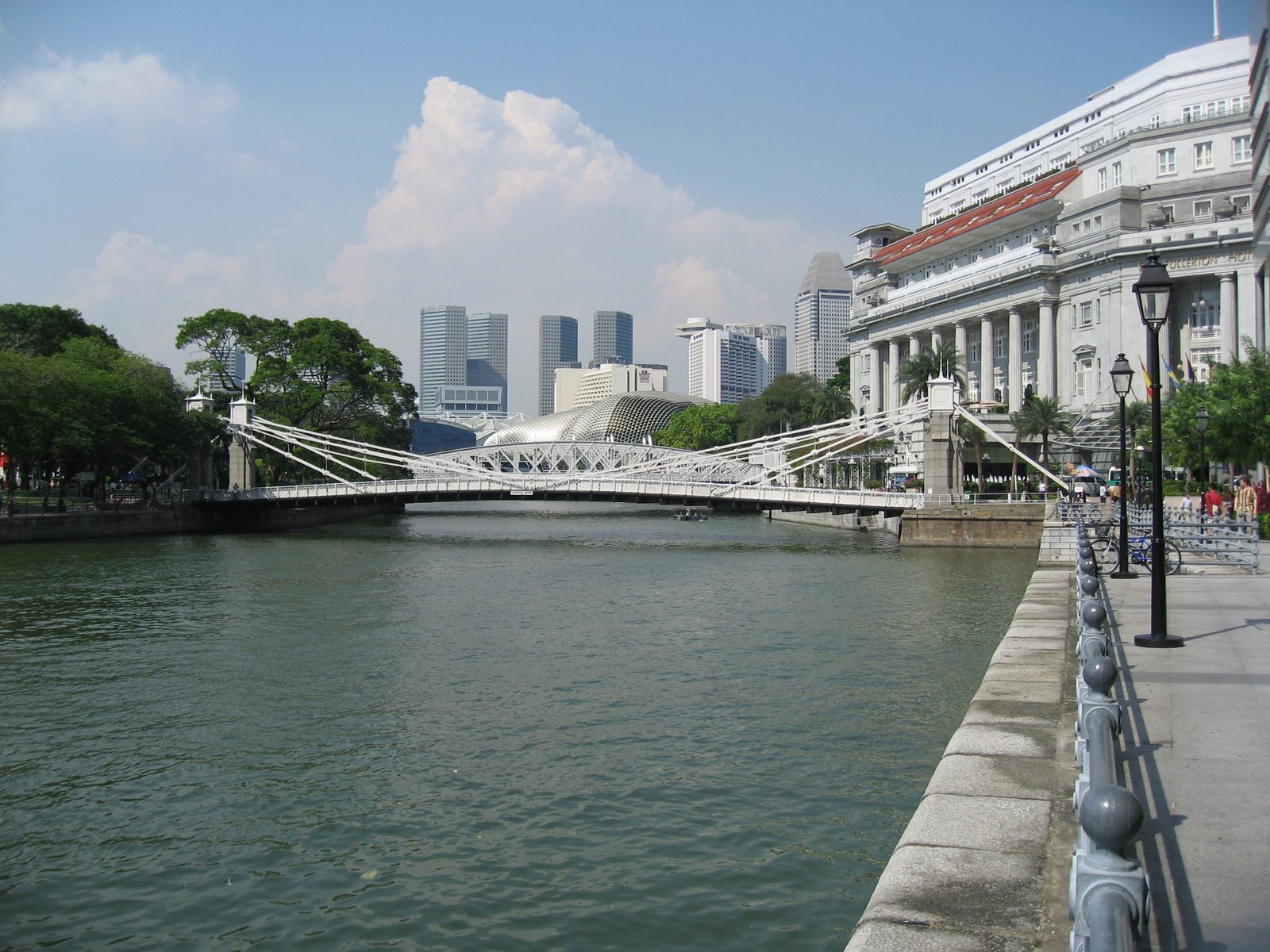 The Fullerton Hotel (far right) would have been my choice for accommodations were I a...