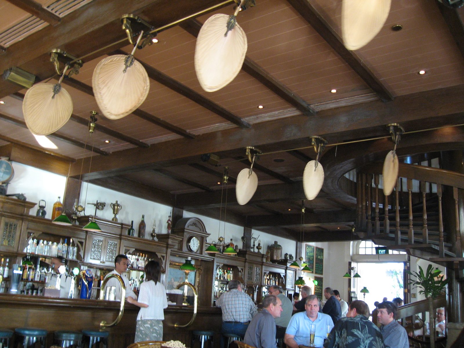 The Raffles Bar in Singapore where supposedly the Singapore Sling was invented.  Notice the...