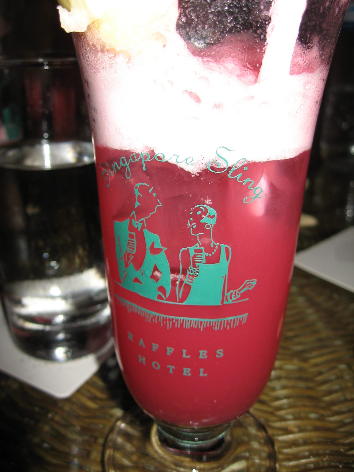 Singapore Sling at the Raffles Long Bar.