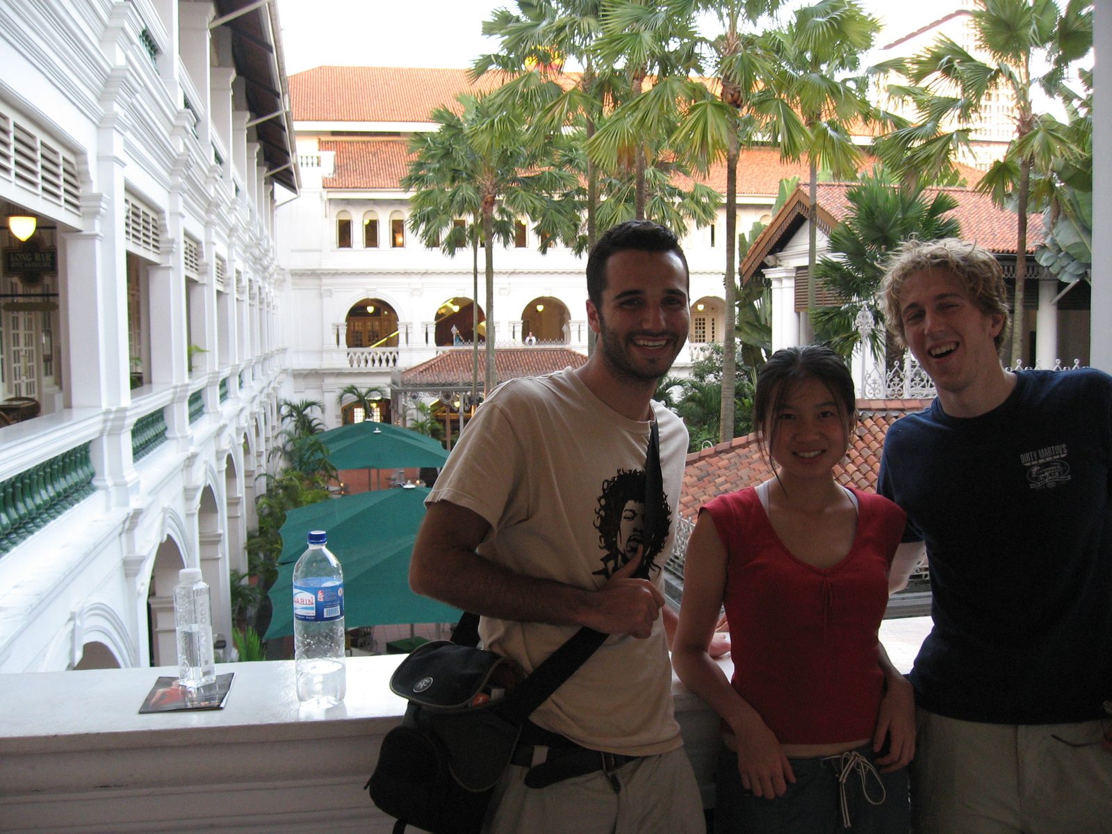 Jamie, Wei, and Trevor in the Raffles Hotel.