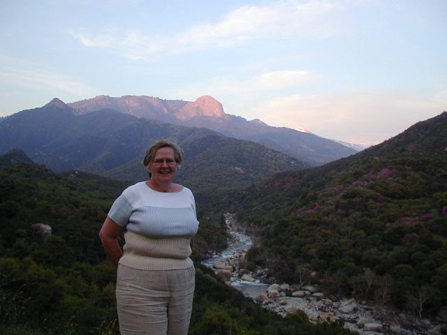 Mom and Moro Rock in the background. 