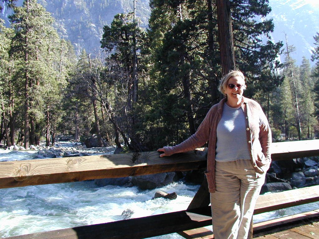 Mom and the Yosemite River.