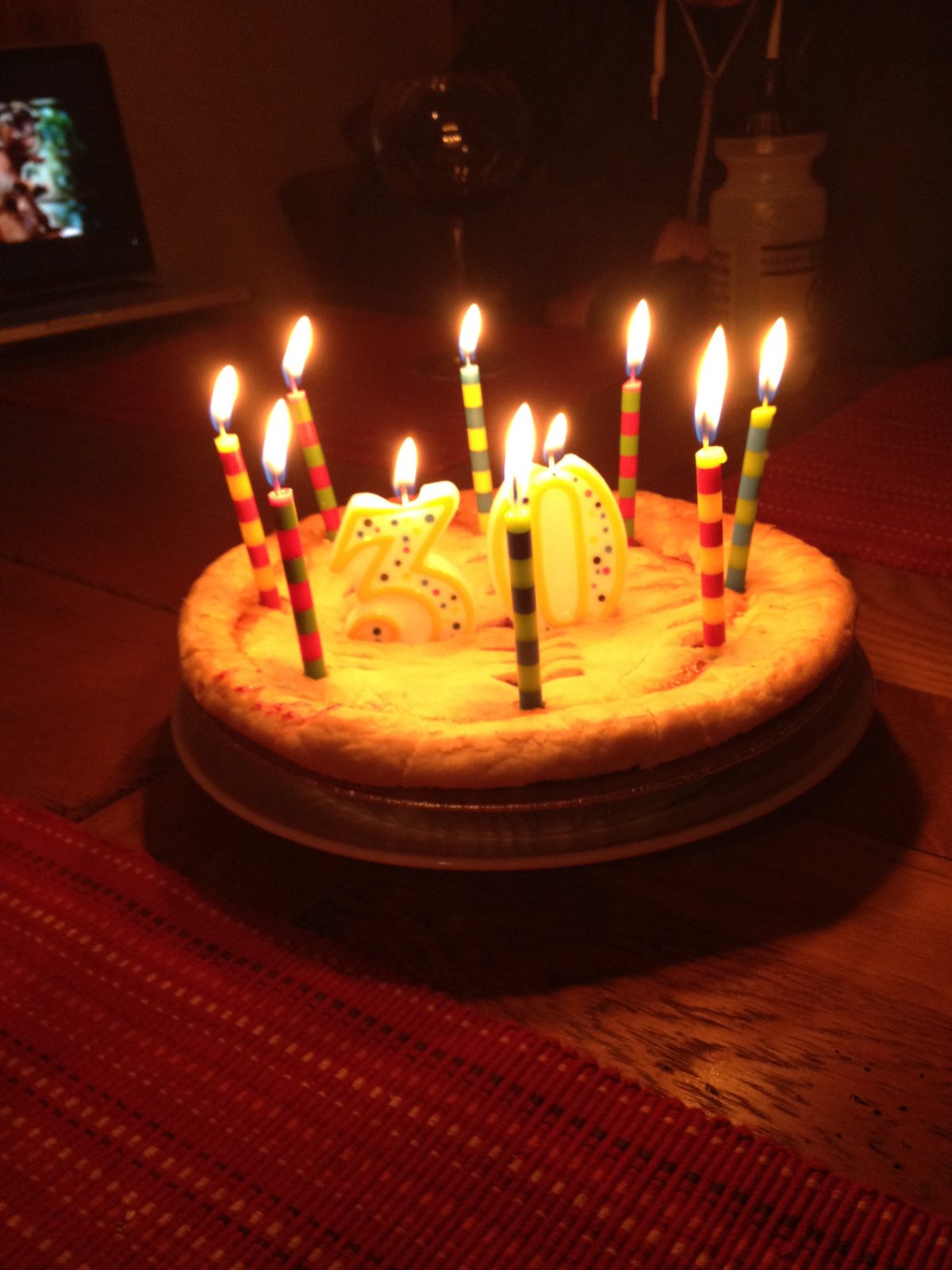 Monica's birthday pie. Liz had been planning to make stout beer cupcakes but several batches...