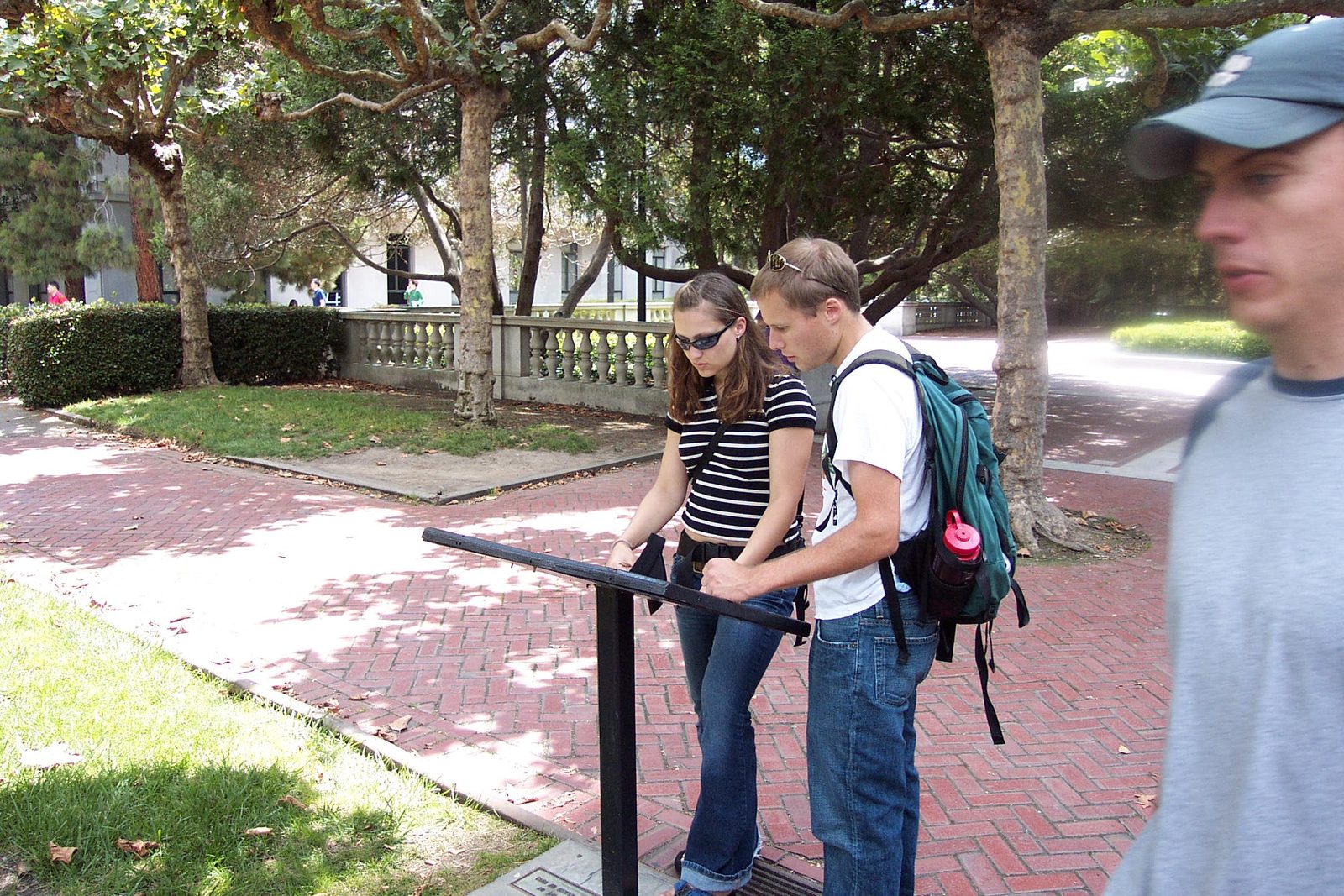 Tini and John outside the campanelli on Berkeley campus.