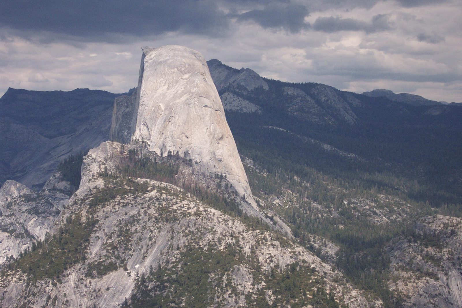 Half Dome again from somewhere along Panarama Cliff.  Somewhere in there is Snake Dike - a 5.8R...