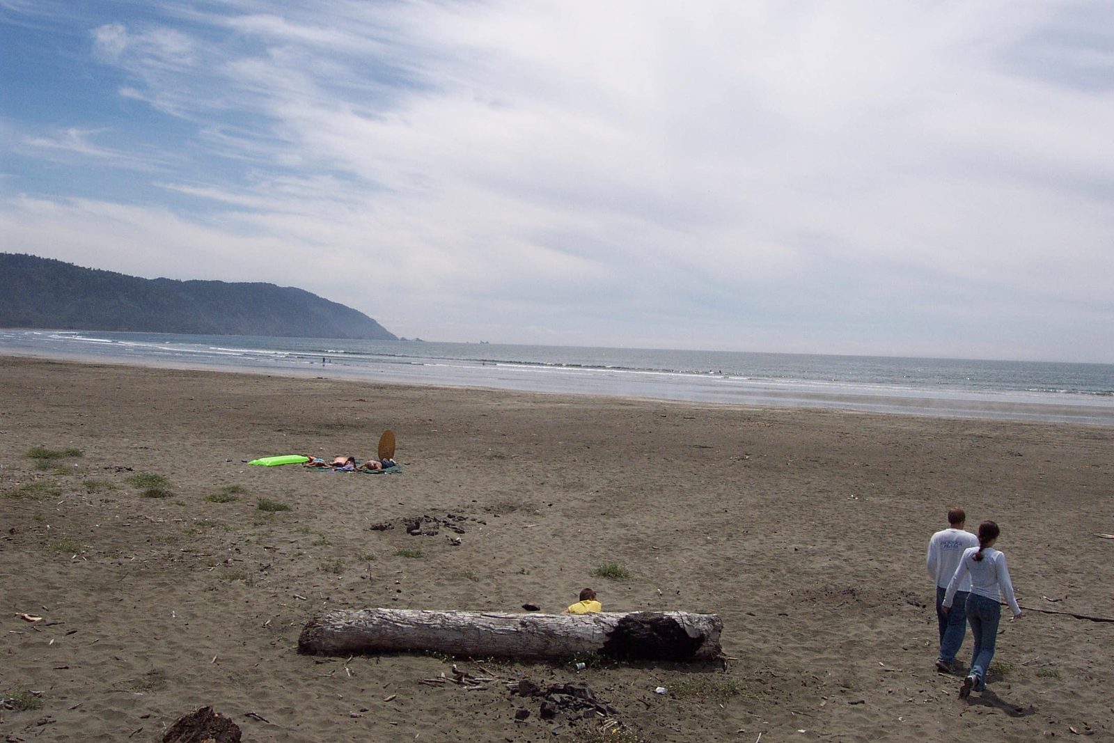 John and Rachel on the beach in Crescent City, CA.