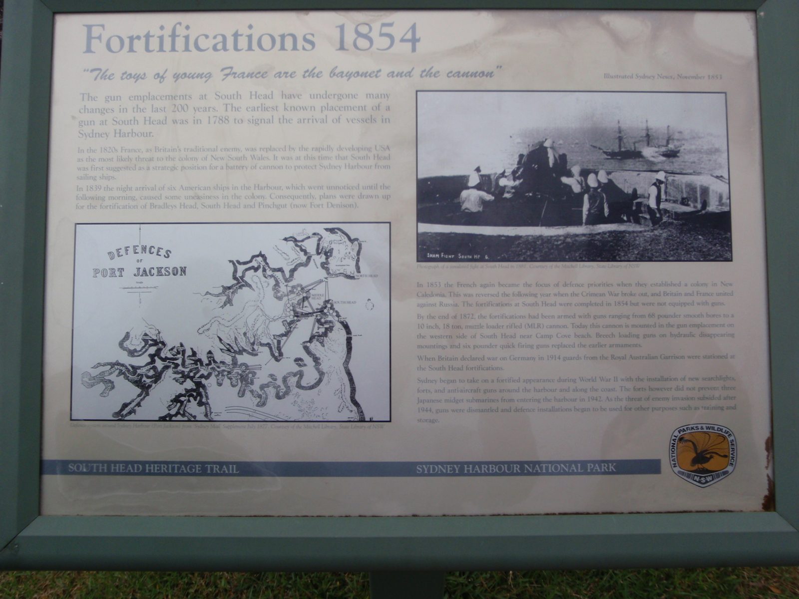 Some history about the guns at South Head.