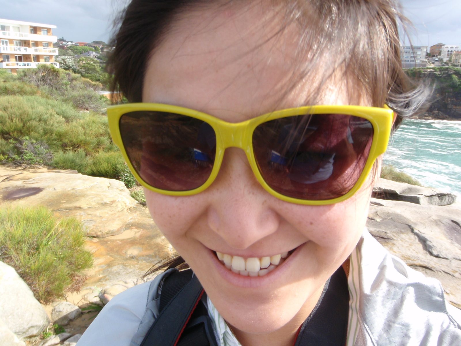 Monica on our second day:  coastline hike from Coogee Beach to Bondhi Beach.