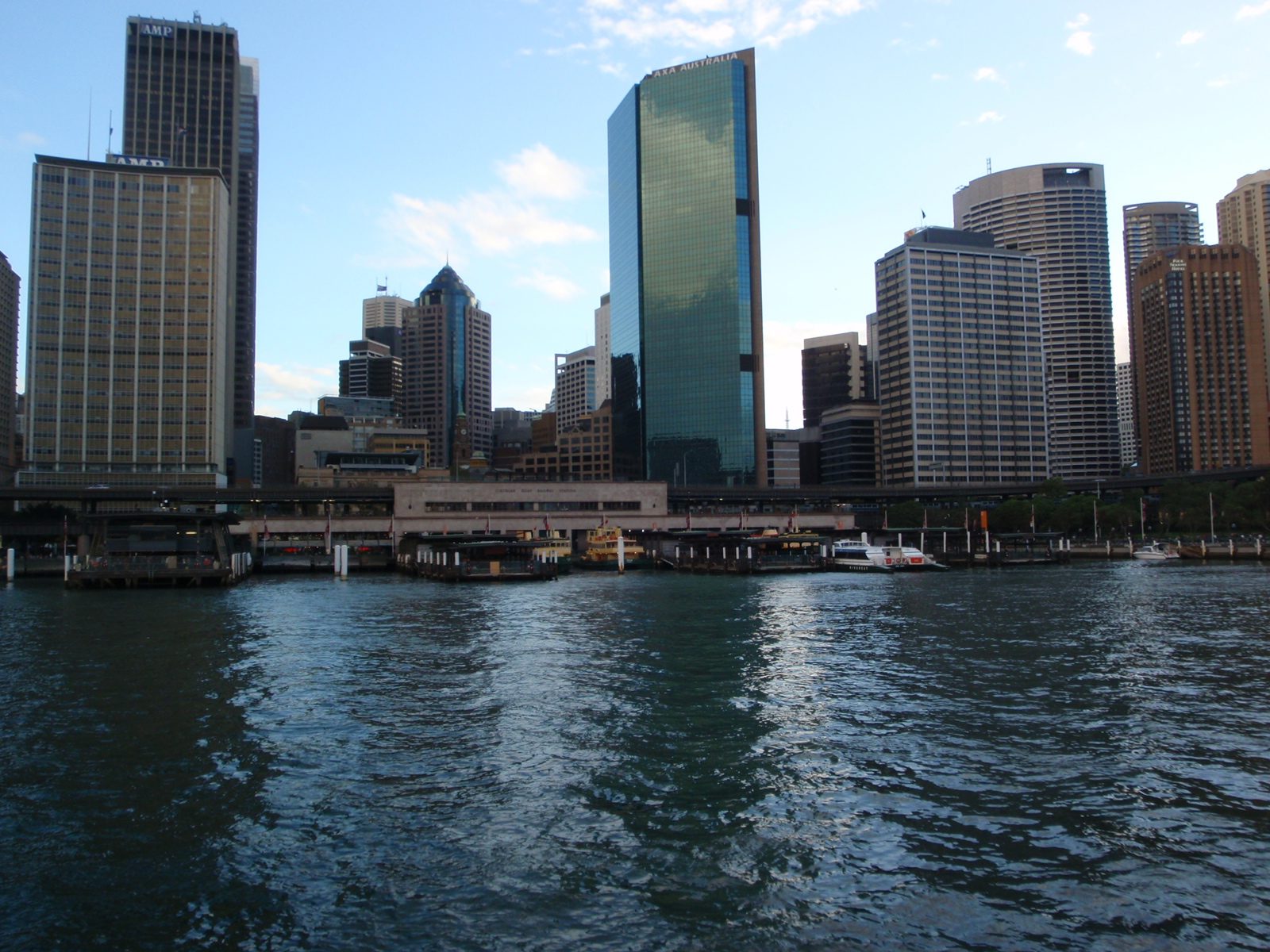 Circular Quay, where our ferry would dock.  If you look at this photo closely, behind the beige...