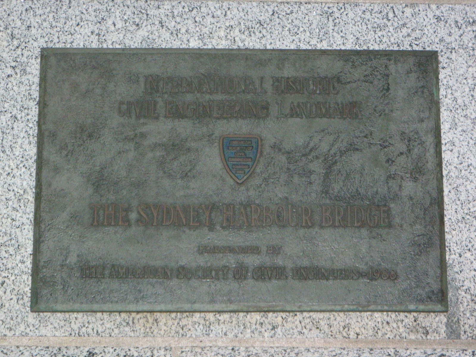 Catherine!  This shot is for you.  It reads:  International Historic Civil Engineering Landmark....