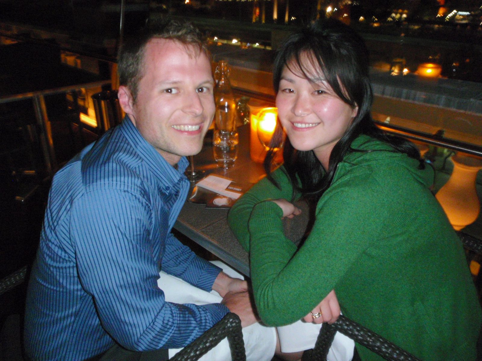 John and Monica after dinner.